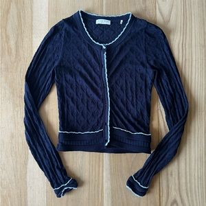 SANDRO Blue Knit Cardigan size 0